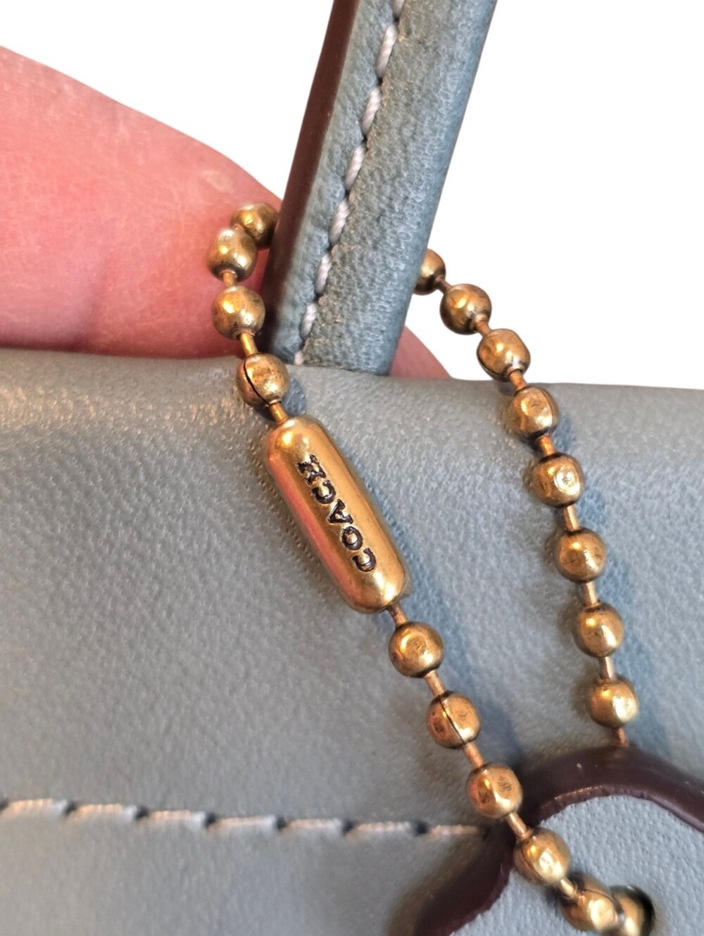 Coach Cashin Sage Green Blue Mini Crossbody Tote - Picture 11 of 14